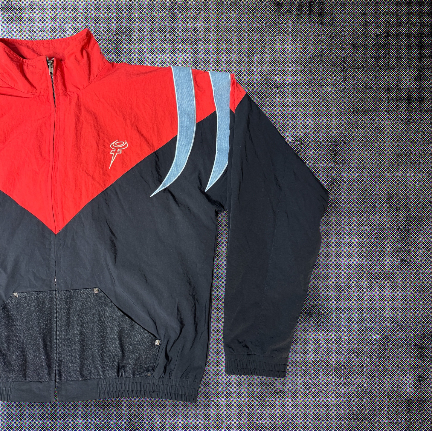 DENIM PATCHWORK WINDBREAKER